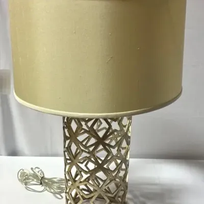 Contemporary Openwork Metal Table Lamp - Lot 1