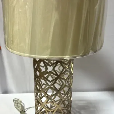 Contemporary Openwork Metal Table Lamp - Lot 2