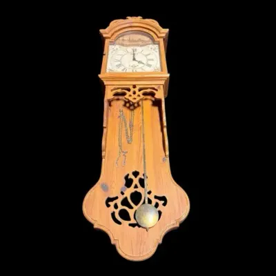 Made In Spain Wooden Wall Hanging Grandfather Clock 