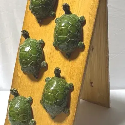 “Ming Dynasty” modeled Ceramic turtles and display stand 