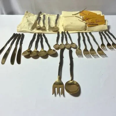 Vance Kitira Adirondack Twig Bronzeware Flatware Made In Thailand -Purchased In Santa Fe