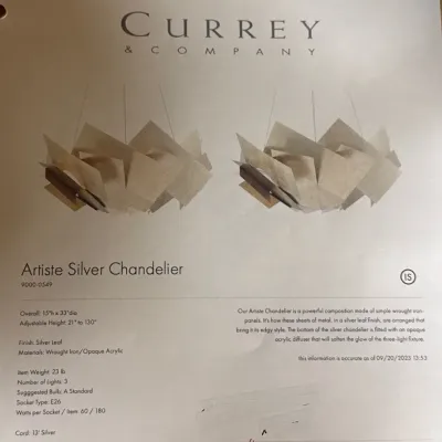Artisle Silver Chandelier Lot 3