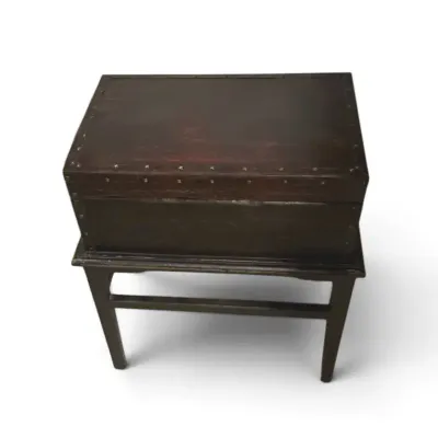 Vintage Wood Nail-end Trim Traveling Box Table