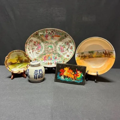 Diverse group of antique and vintage decorative collectibles