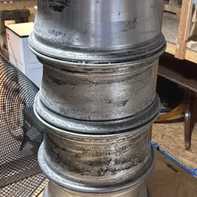 Vintage Ford Maverick wheels - 15x7 (4) - located upstairs 