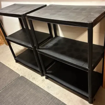  Black Plastic Storage Shelves (3)