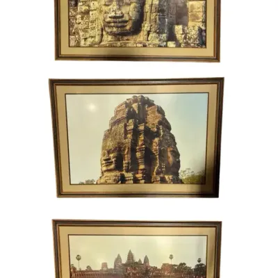 Framed & Matted Art Prints Stone Face Carvings & Historic Temple