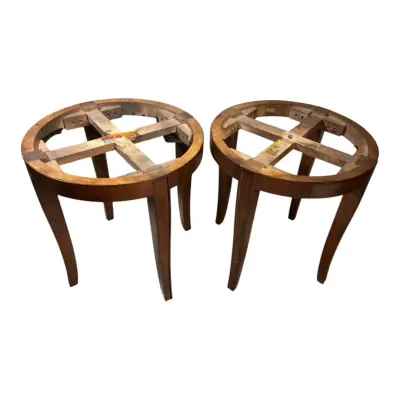 Round Wooden Base Pieces For Side Tables Or Stools - Lot 2