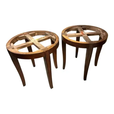 Round Wooden Base Pieces For Side Tables Or Stools - Lot 1