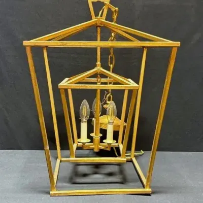 Gold Cage Chandelier 