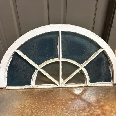 Vintage Half-circle Wooden Architectural Window