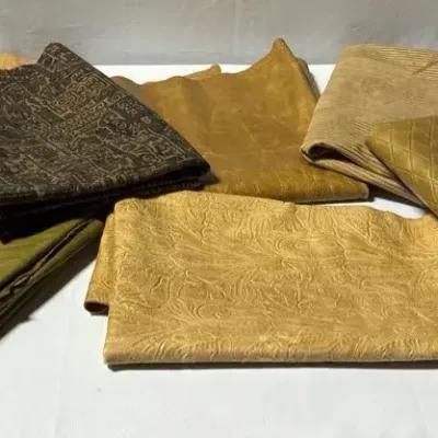 Variety Of Designer Textile Remnants - Possibly Authentic Leather