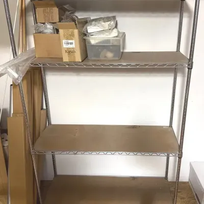 6ft Metal Utility shelving unit -located upstairs 