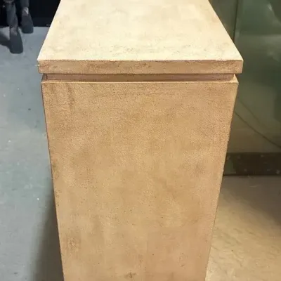 Custom-built Rectangular Wooden Pedestal End Table 