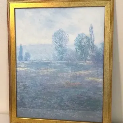 Framed Artwork Print Of Claude Monet's Impressionist Masterpiece A Meadow in Giverny