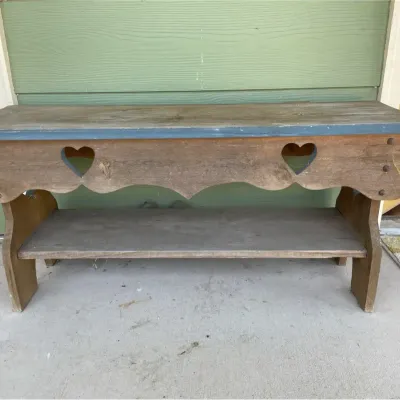 Wooden Heart Bench