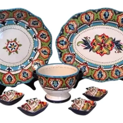 Espana Bocca Ceramic Collection: Serving Large Patter/Bowl, Colander & Small Bowls