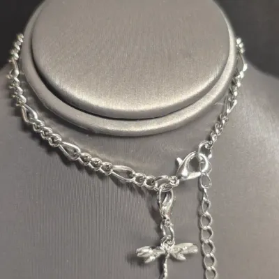 Sale Photo Thumbnail #36: Men's Silver cuff Bracelet & Woman's link chain Bracelet with bird charm
> Men's is 8" and is without scratches or damage
> Woman's link chain has a bird charm on lobster claw so it can be worn or not.
Both are new as found