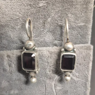 Sale Photo Thumbnail #43: Sterling tested Pendant on snake bar necklace & Sterling Earrings match
> Pendant has filigree bail and tiger eye cabochon Deco style.....test positive for sterling
> Earrings are tiger eye , marked sterling on sides
both in excellent condition