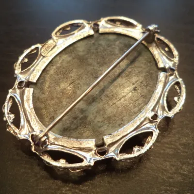 Victorian Silver Large Dendritic Moss Agate Brooch