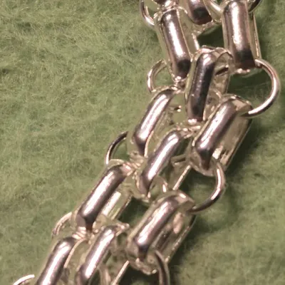 Sterling double link chain Bracelet ~ marked 925