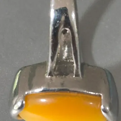 Art Nouveau Baltic Butterscotch Amber Sterling Silver Statement Ring Size 8