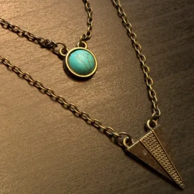 STUNNING VINTAGE ESTATE TURQUOISE LONG DANGLE STATEMENT 18" NECKLACE!