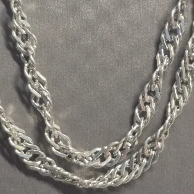 Stainless rope chain necklace by Sorents & 925 sterling earrings