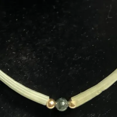 Genuine Guatemalan Jadeite Necklace with Dentalium Sea shell & Earrings