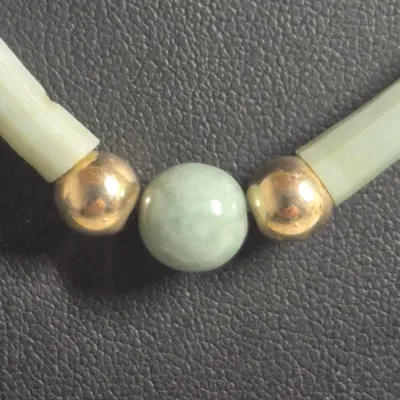 Genuine Guatemalan Jadeite Necklace with Dentalium Sea shell & Earrings