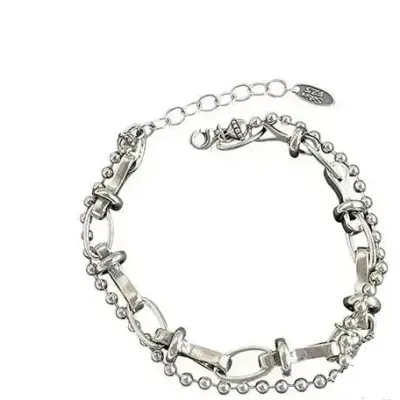 Sale Photo Thumbnail #240: Solid 925 Sterling Silver Bracelet for Women | Vintage Handmade Simple Bangle
marked Siam sterling
size 7.5"