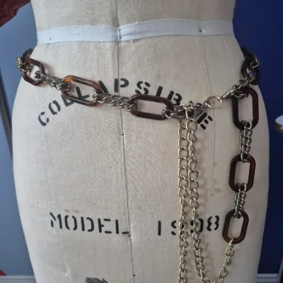 The Limited Goldtone Paperclip Chain Necklace 36 in + ext.