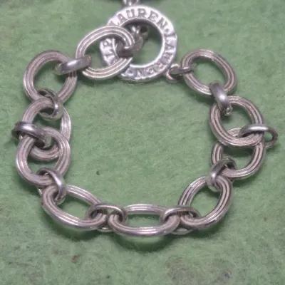 Ralph Lauren CHAPS silver tone Toggle Clasp BRACELET ~ marked