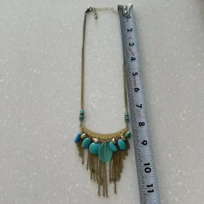 Vintage Necklace Turquoise Gold Tone Statement Piece