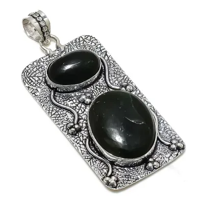 Vasonite Gemstone Handmade 925 Sterling Silver Jewelry Pendant 2.92" on Collar Choker