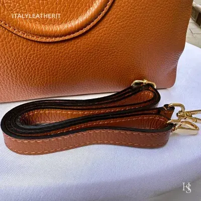 Italian Leather Tote Bag: Handmade Elegant Brown Purse,Florence, Italy
