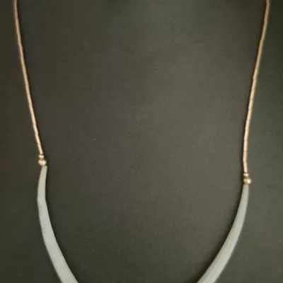 Genuine Guatemalan Jadeite Necklace with Dentalium Sea shell & Earrings