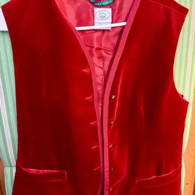 Laura Ashley Red Vest Made In The UK
