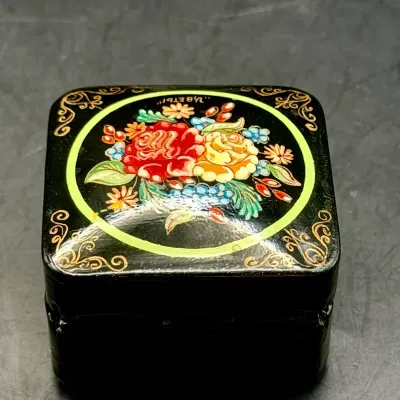 Russian Lacquer Jewelry Or Trinket Box