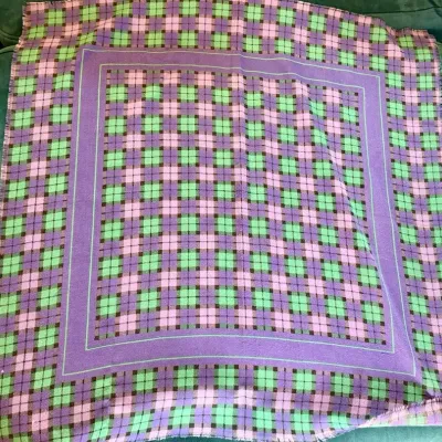 Square Purple & Green Scarf 