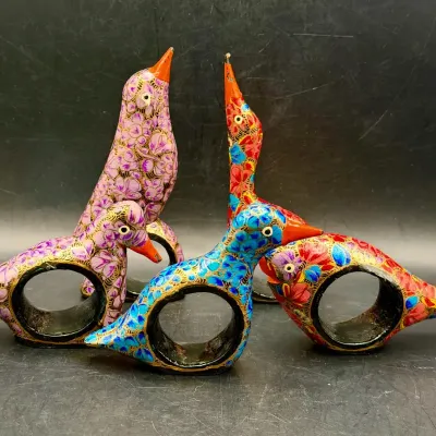 (5) Adorable Bird Napkin Ring Holders 