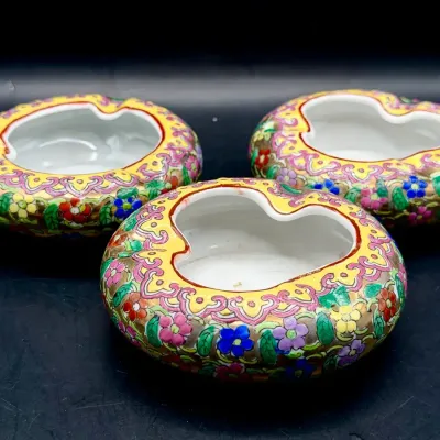 (3) Vintage Chinese Ashtrays 