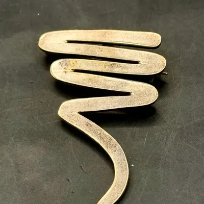 Sterling Silver 925 Stamped Brooch Pin 