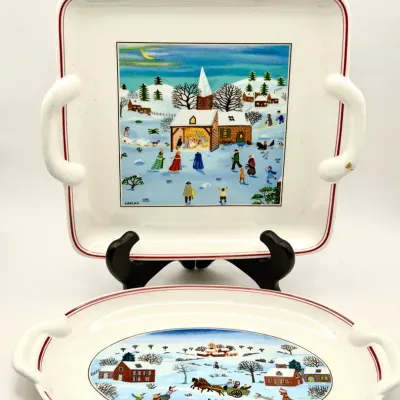 (2) Villeroy & Boch Naïf Christmas Plates 