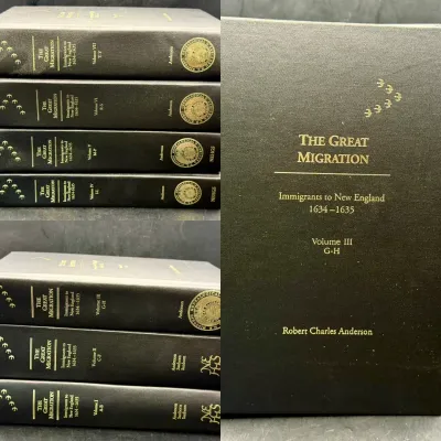 The Great Migration: Immigrants To New England 1634-1635 Robert Charles Anderson Vol. 1-7