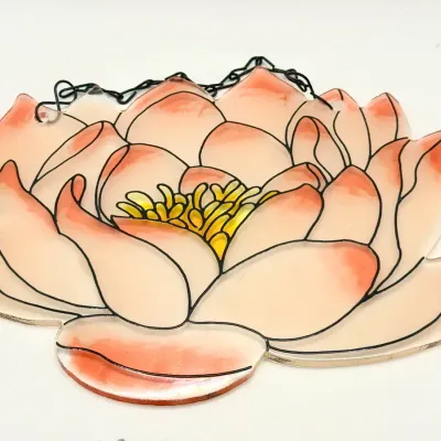 Lovely Lotus Glass Window Hanging 