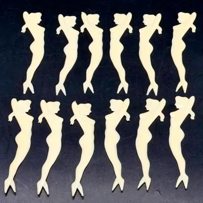 (12) Art Deco Style Plastic Women Cocktail Forks