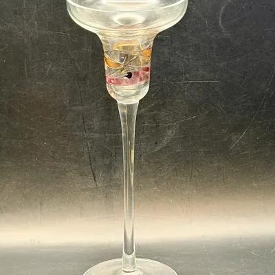 (2) Art Glass Candle Holder 