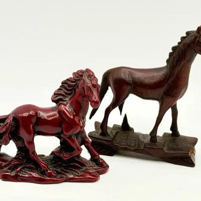(2) Small Horse Figurines 