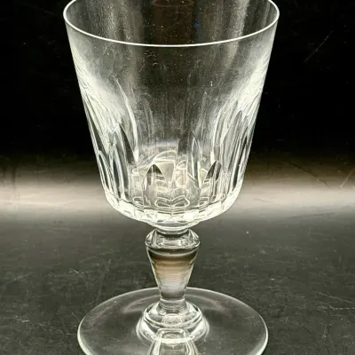 Signed Baccarat Crystal Bretagne Cut Wine Glass
